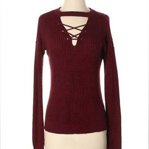 *NEW* Pinque Burgundy Front Detail Sweater